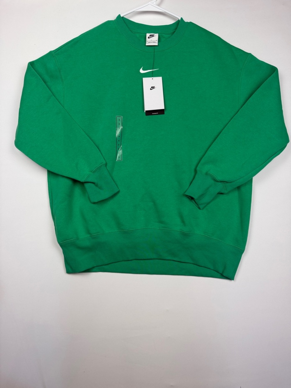 Nike Green Crewneck Sweatshirt with White Swoosh Women’s Small NWT - Picture 1 of 7